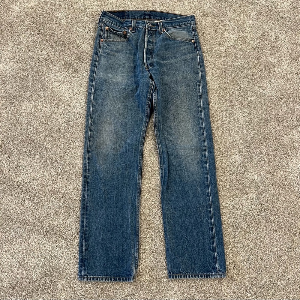 Levi Levi’s Men 32x34 Blue Denim Jeans 501 XX  VTG Vintage Cotton  Button Pants, - Picture 5 of 16